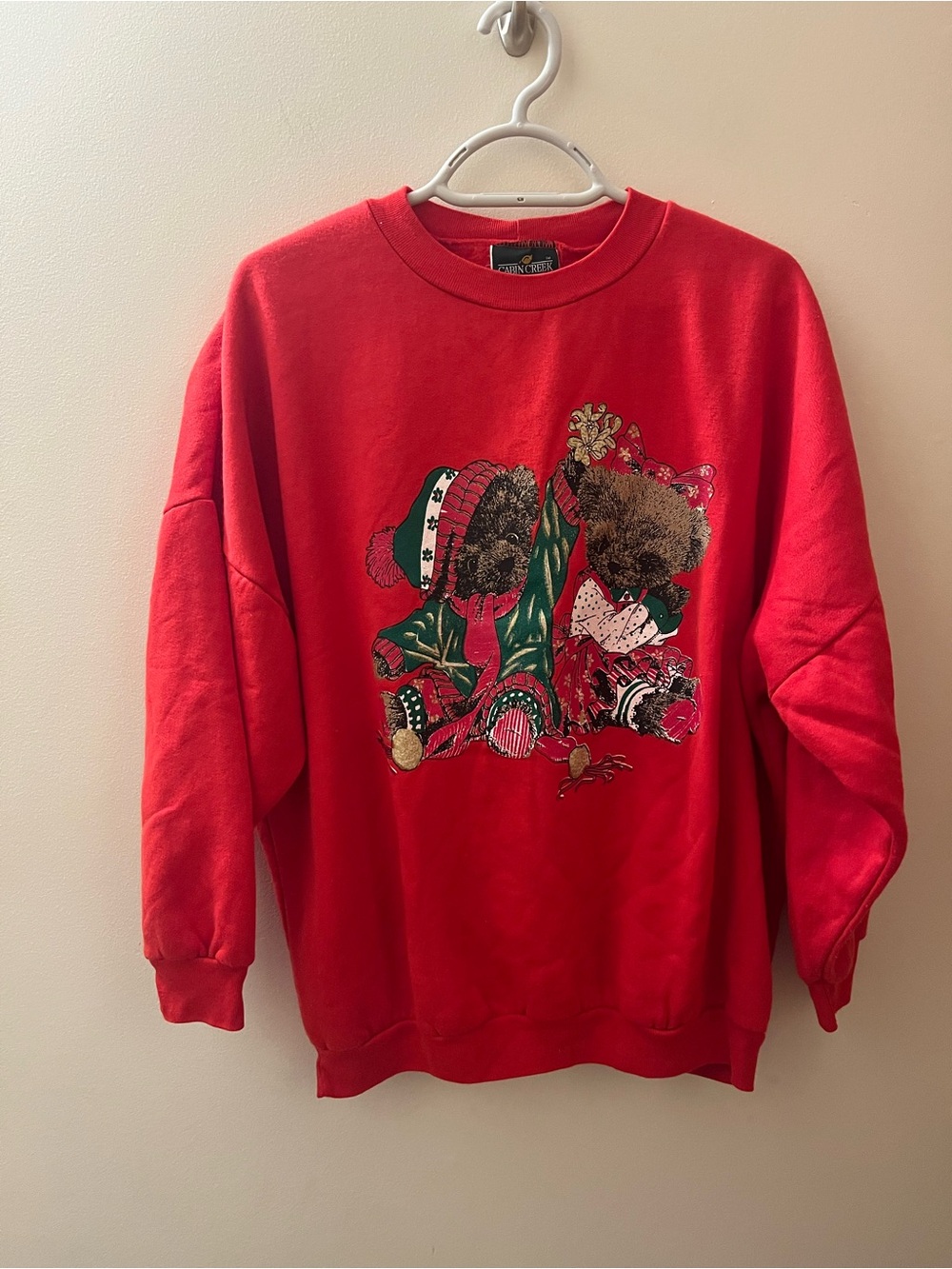 Red Vintage Teddy Bear Graphic Sweatshirt
